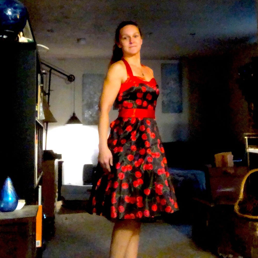 Rockabilly cocktail dress, satin, medium NWT